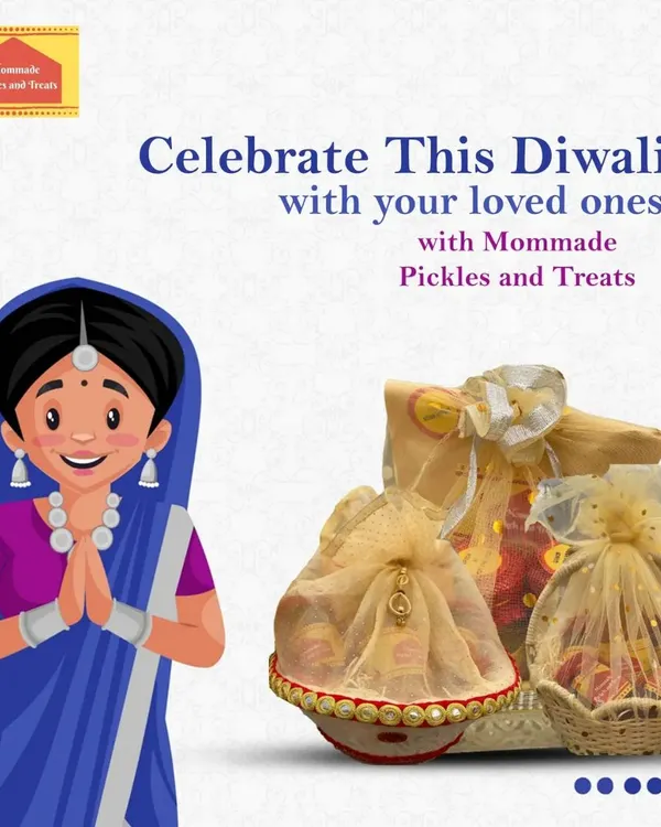 This Diwali, celebrate with your loved ones by gifting them a taste of home. My festive hampers are filled with delicious homemade pickles and treats, packed beautifully to share the light and joy of the season.