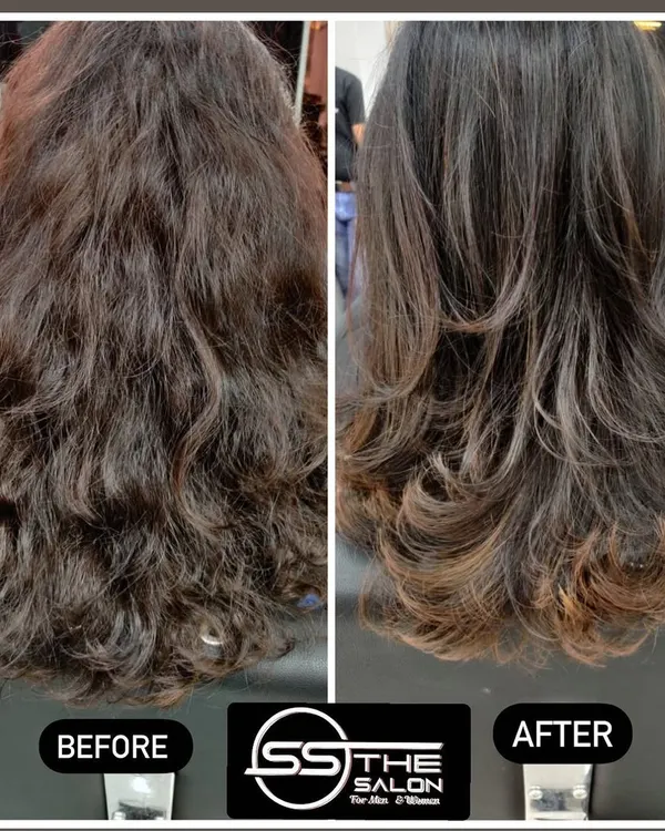 A picture-perfect before and after. A good haircut can make all the difference, transforming frizzy, shapeless hair into a stylish look with healthy movement.