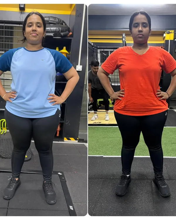 A front view of this client's two-month progression. Her stance is stronger and more confident, reflecting the hard work and discipline she put into her personal training and diet plan.