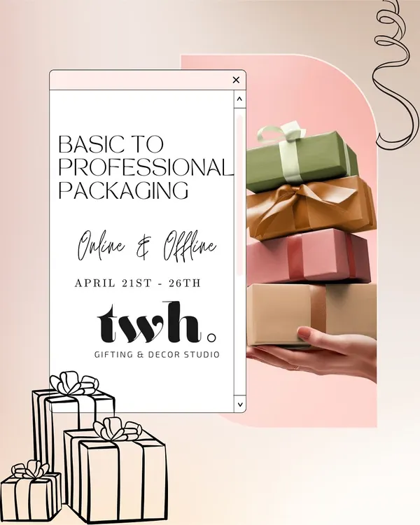 An overview of my signature Basic to Professional Packaging workshop. It's an intensive course available both online and offline, designed to equip you with all the skills needed to become a professional gift stylist.