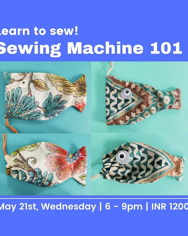Our Sewing 101 workshop is perfect for beginners. Learn to use a sewing machine and make a cute drawstring pouch or stuffed toy.