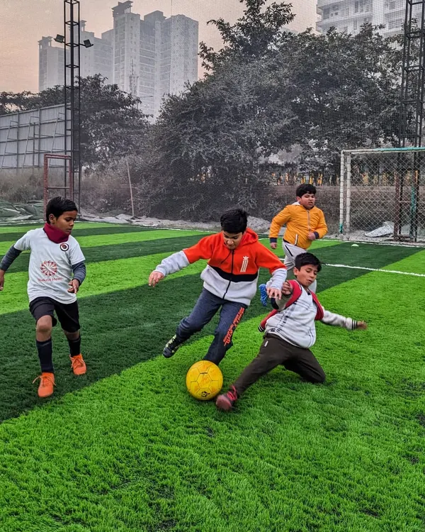 This is what it's all about. The fight for the ball, the passion in every tackle, and the determination to win. At our camp, we don't just play football; we live it.