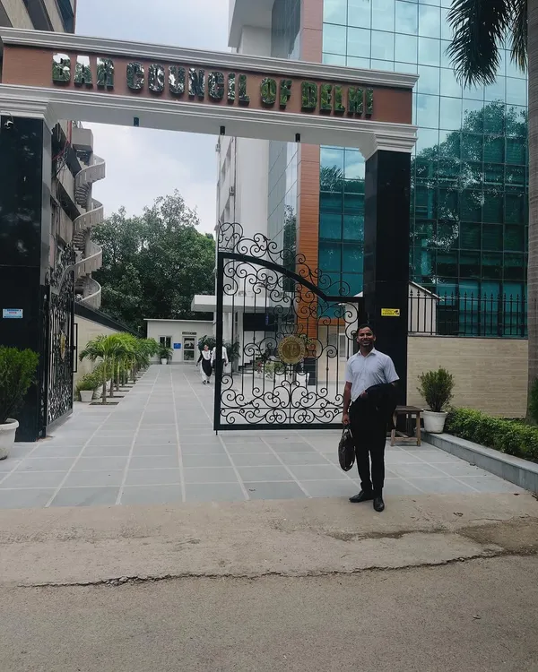 Standing at the gates of the Bar Council of India, the institution that governs the legal practice in our country. This is where my official journey as an advocate began.