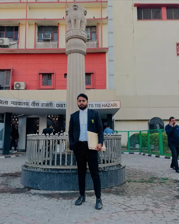 Standing outside the Tis Hazari District Courts in Delhi, a place where I frequently represent clients in complex criminal matters.