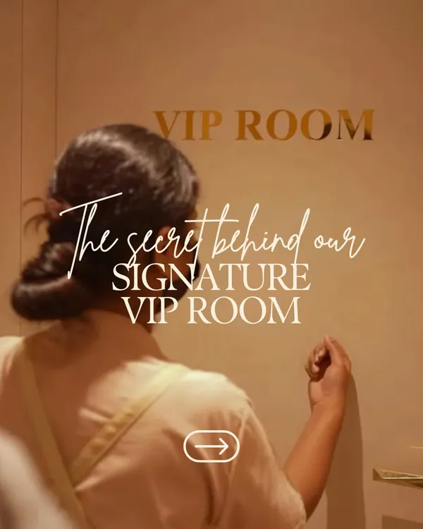 This is the entrance to our signature VIP room. I created this space for clients who desire ultimate privacy and efficiency, allowing for multiple services to be performed simultaneously in a secluded, comfortable setting.