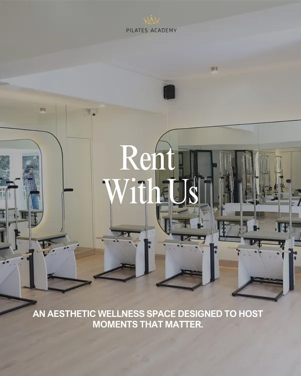 This is the blank canvas for your next event. I designed our studio to be an aesthetic, light-filled wellness space, perfect for everything from brand launches to intimate celebrations. The clean lines, mirrored walls, and state-of-the-art equipment create a premium backdrop that you can make your own.