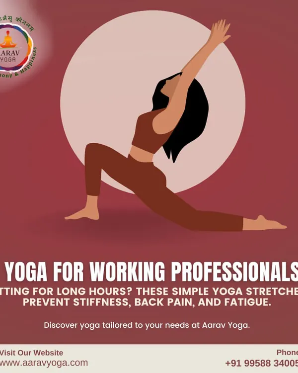 This graphic illustrates a simple lunge variation perfect for working professionals. Stretches like these are designed to counteract the effects of prolonged sitting, preventing stiffness, relieving back pain, and boosting energy during the workday.