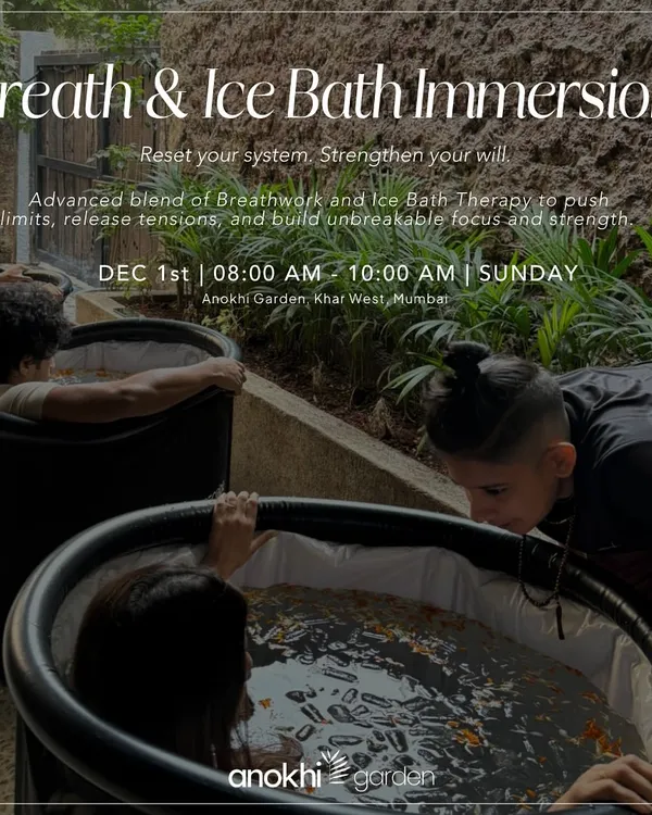 Our facilitator Rumi guides participants through a breath and ice bath immersion. This is an advanced practice for resetting your system and strengthening your will, blending cold therapy with conscious breathing.