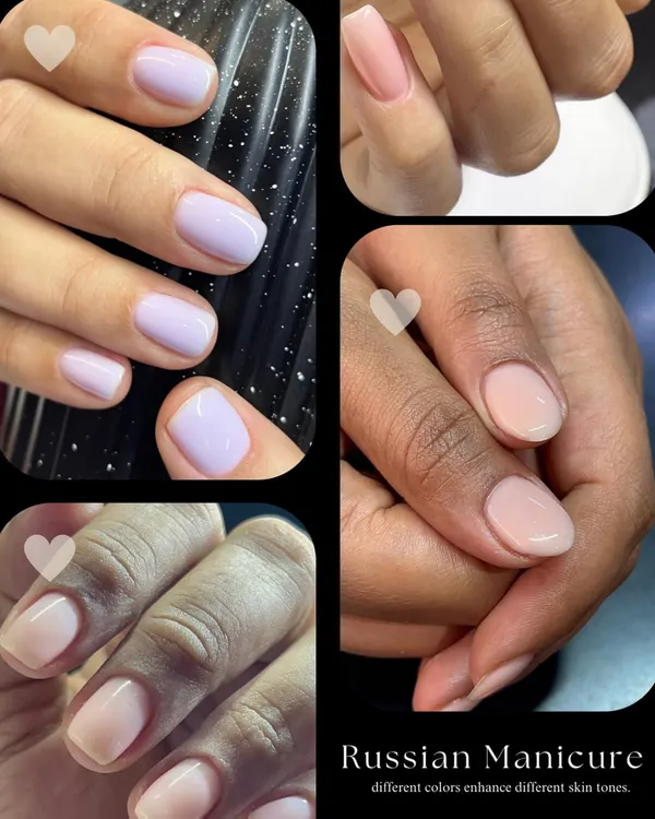 The Russian Manicure. This technique gives you super clean cuticles and a flawless base for any color. I show how different colors enhance different skin tones.