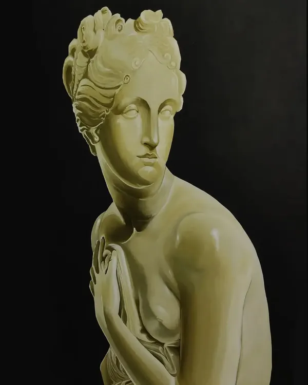 The completed painting of Venus, based on the classic sculpture. This piece is a great example of a custom fine art reproduction for a client's home.