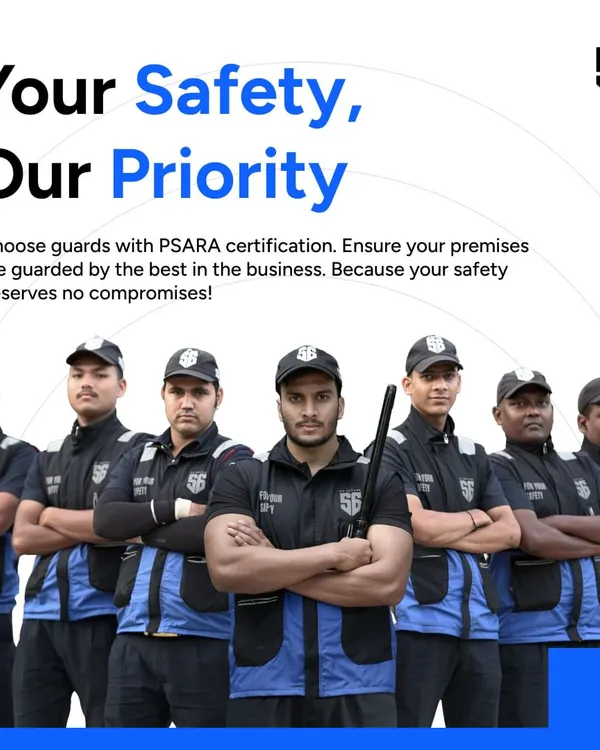 Your safety is our absolute priority. This image shows our team of professional, PSARA-certified guards, ready and equipped to protect your event. We don't compromise when it comes to your security.