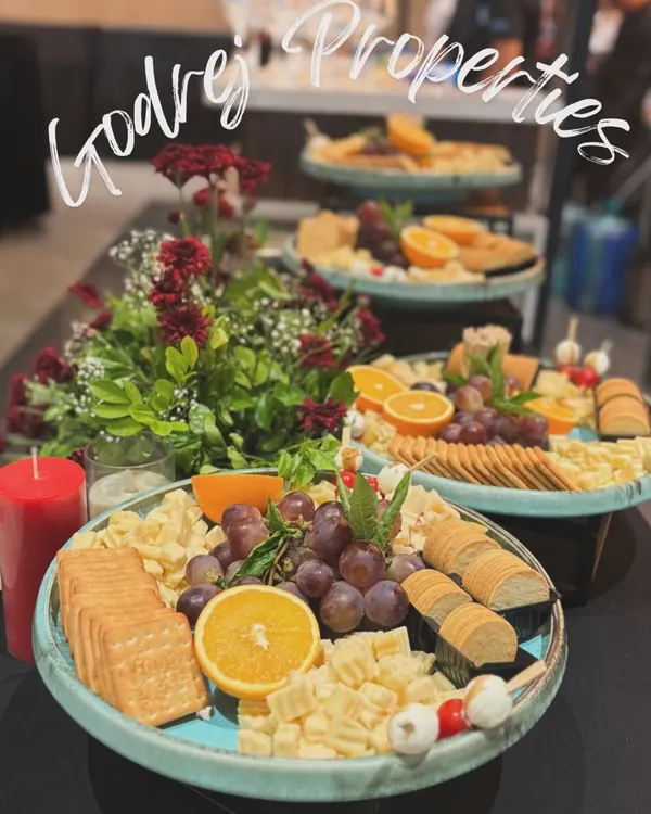 For the Godrej Properties launch, I designed these abundant grazing platters to reflect a brand synonymous with quality. Each platter features a mix of hard and soft cheeses, crackers, and fresh fruits.