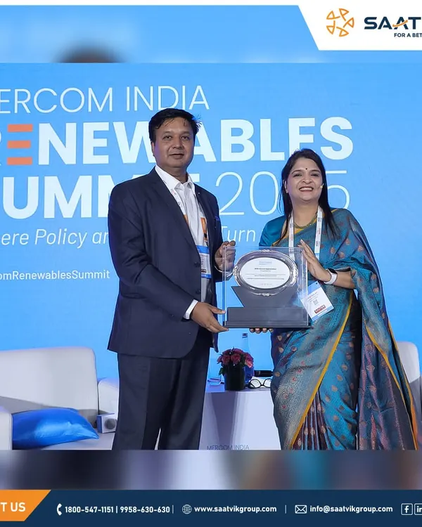 Our CEO, Mr. Prashant Mathur, receiving an award at the Mercom India Renewables Summit 2025. We are proud to contribute to the conversations shaping India's clean energy policies.