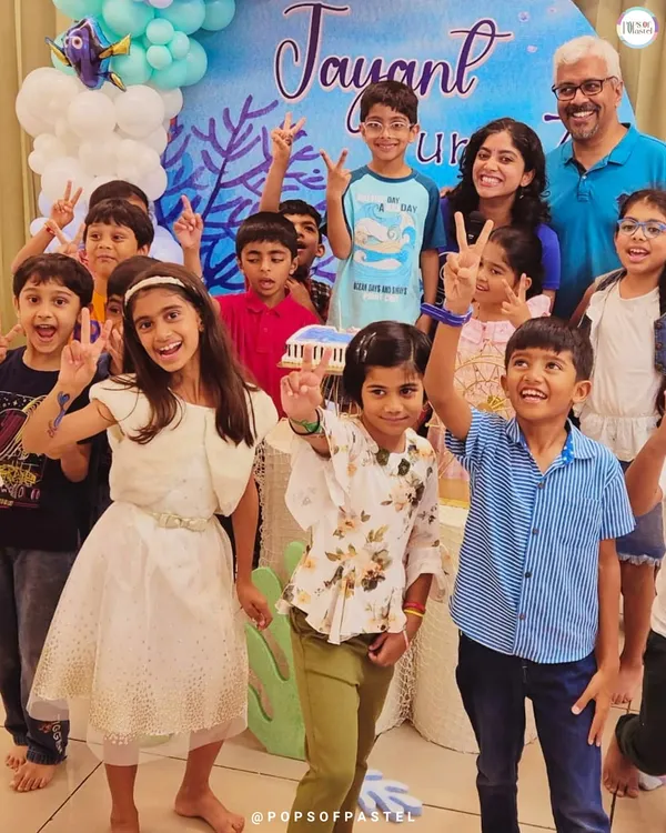 Pure birthday joy. The birthday boy and his friends celebrating after a fantastic "Under The Sea" themed art party. We love seeing these happy faces at the end of a creative day.