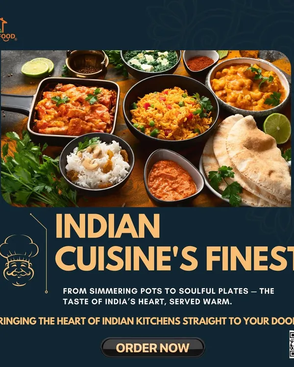 We bring the heart of Indian kitchens straight to your door. This spread of Indian cuisine, from paneer butter masala to flavorful rice, showcases the finest heritage recipes served warm and fresh.