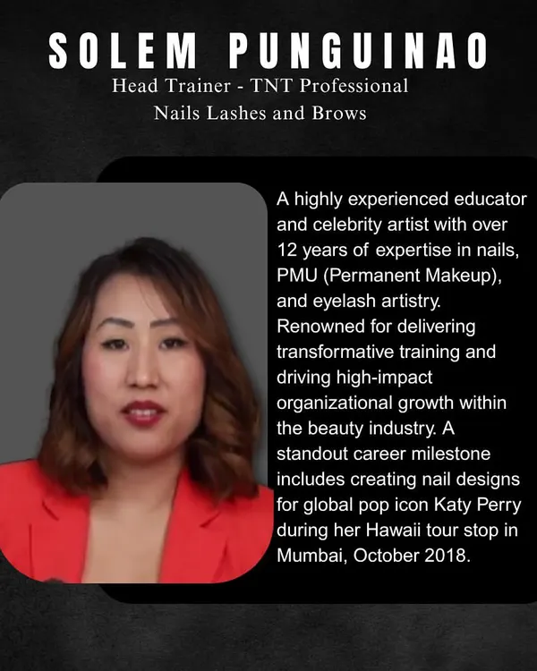 Learn from the best in the industry. Our Head Trainer, Solem Punguinao, brings over a decade of high-level expertise in PMU and beauty artistry to our classrooms, ensuring you receive top-tier training.