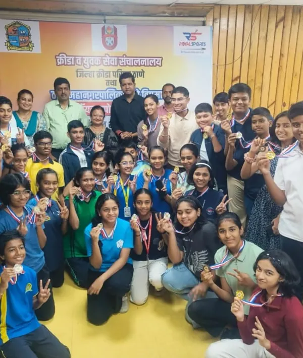 We celebrate the success of our students at every level. This is our team of young champions from the Thane DSO 10-meter air rifle and pistol shooting competition, proudly displaying their hard-earned medals.