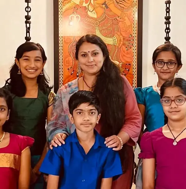 This is what our Samarpana family looks like. We believe music thrives in a space of warmth and encouragement, and here we are, a mix of senior and junior students, getting ready for our next samarpanam. It’s in these informal moments that the real learning and bonding happens.