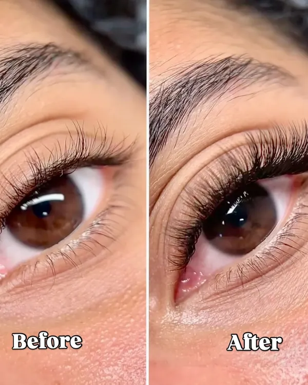 This is the power of a custom lash set. This before and after shows how the right extensions can open up the eyes, adding depth and definition for a stunning yet natural lift.