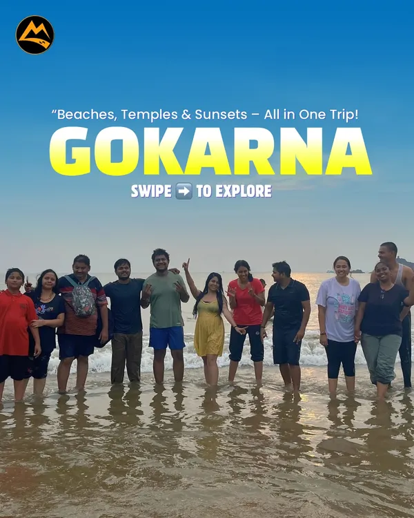 This is what a weekend with us in Gokarna looks like. A happy group enjoying the waves after a rewarding beach trek.