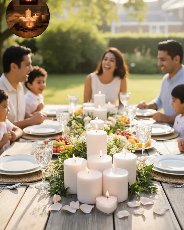 This is what it's all about: making moments with loved ones feel special. My handmade pillar candles can transform a simple family dinner into a warm, glowing memory.