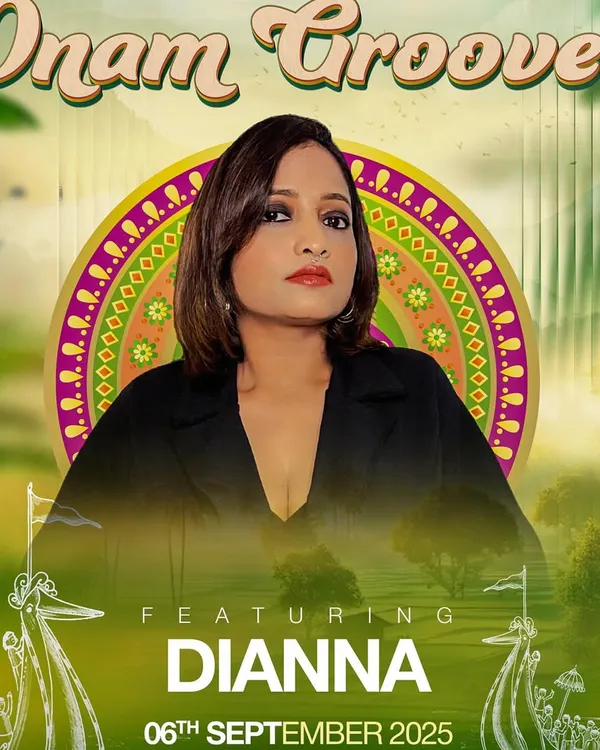 My artist flyer for "Onam Grooves," a unique party blending traditional festival vibes with a modern tech house set.