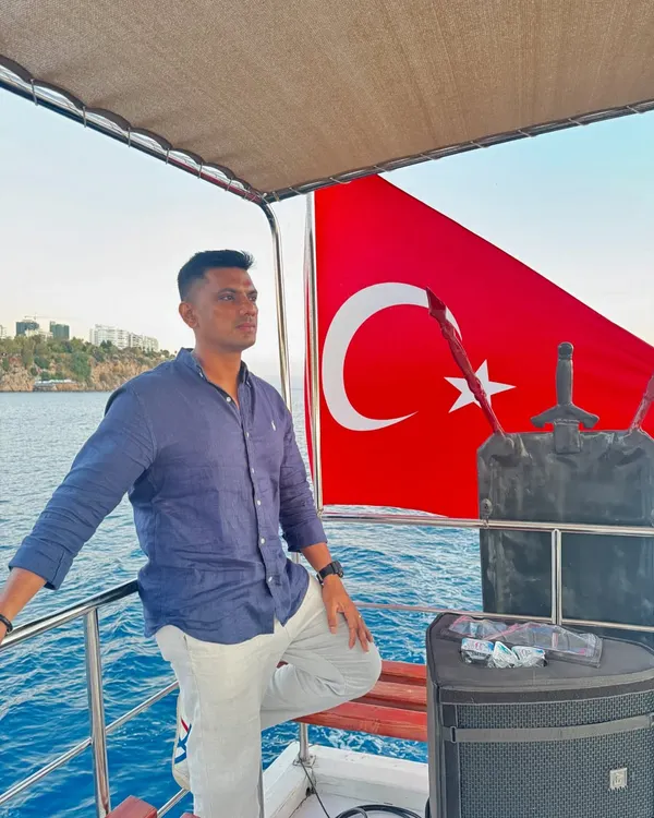Taking a moment to enjoy the beautiful scenery in Antalya, Turkey, before a yacht party. Performing at destination events is one of the best parts of my job.