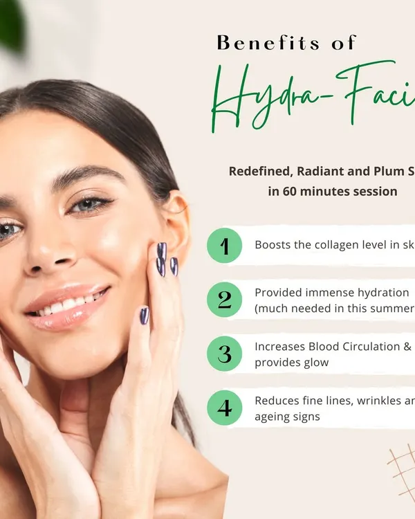 Discover the benefits of a HydraFacial. In just one 60-minute session, this treatment boosts collagen, provides intense hydration, improves circulation, and helps reduce fine lines for redefined, radiant skin.
