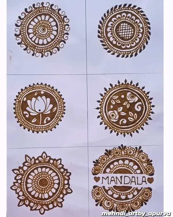 I love practicing and exploring different mandala designs on paper. This sheet shows a few variations, from simple floral mandalas to more complex ones with space for personalization.