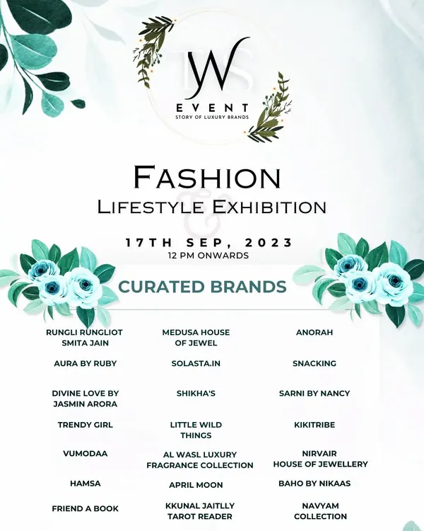 This poster lists the curated brands for an upcoming exhibition, giving each vendor visibility in our marketing campaigns.
