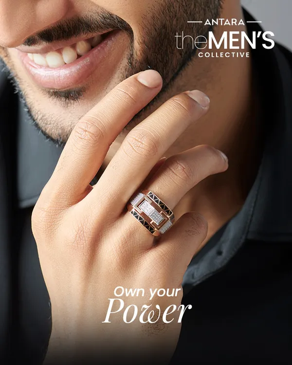 This is a symbol of self-made success. I designed this statement ring with natural diamonds and sharp black enamel accents for the man who isn't afraid to own his power and showcase his achievements.