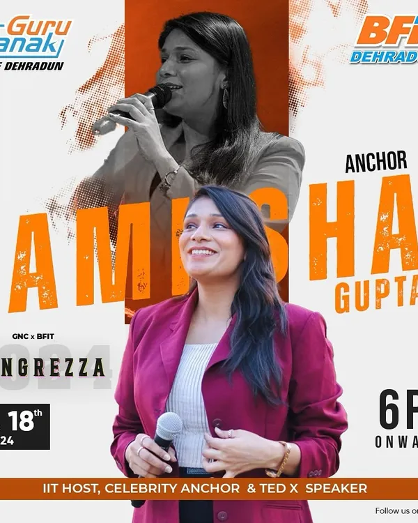 It's always exciting to see my face on the official poster. Here's the announcement for me hosting Rangrezza 2024, the freshers' night at GNC & BFIT Dehradun.
