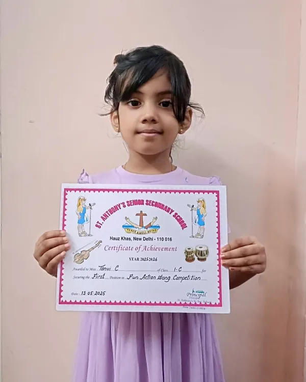 We are so proud of our student, Tanvi, who won first place in her school's singing competition. We don't just teach music; we build confident performers who succeed both inside and outside our academy.