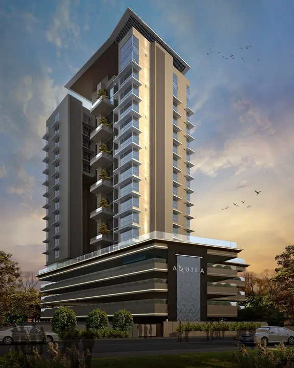 This design for the Aquila apartment building showcases my vision of creating architecture that feels like a dream. The facade is a composition of varied textures, cantilevered balconies, and green spaces, all working together to form a contemporary and aspirational residential tower in Mumbai.