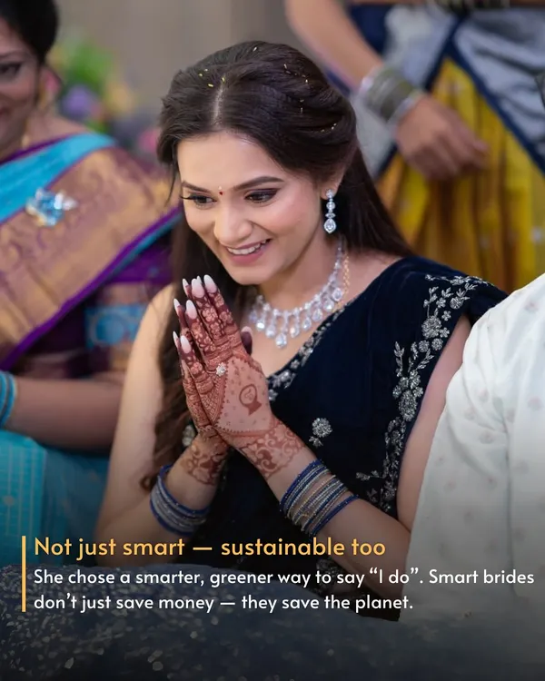 Not Just Smart, Sustainable Too. This bride chose a smarter, greener way to say "I do." By renting her outfit, she not only saved money but also made a positive impact on the planet.