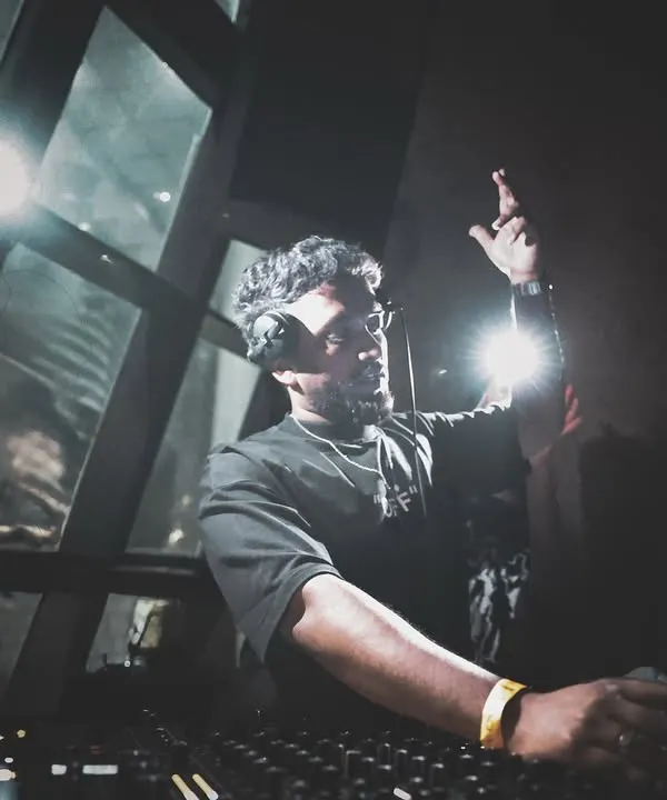 A candid moment in the DJ booth, feeling the music and connecting with the crowd. These are the good times I live for.