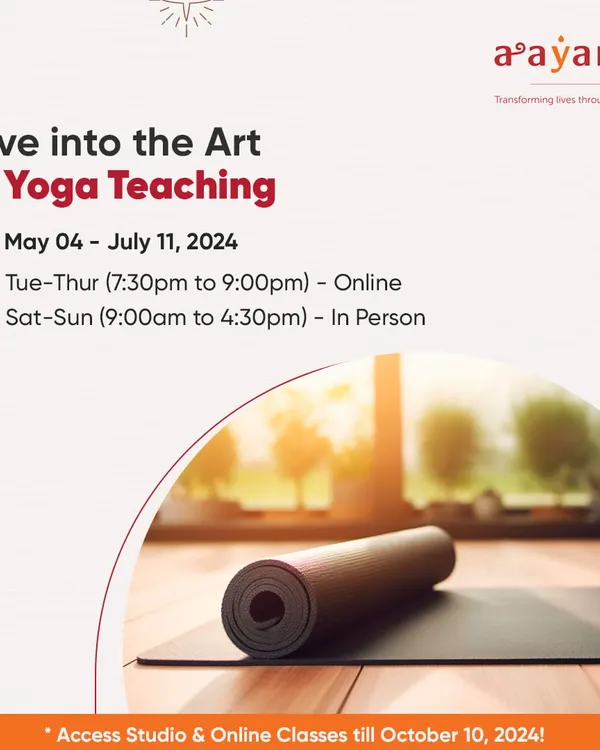 Dive into the art of yoga teaching with our 200-Hour TTC. This graphic gives you all the details for our upcoming hybrid course, which combines online and in-person learning.