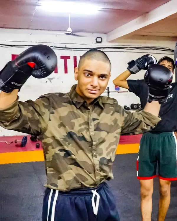Yes, they are kids, but they are not weak. This young warrior is ready to train, showing the confidence and determination we build in our youth programs.