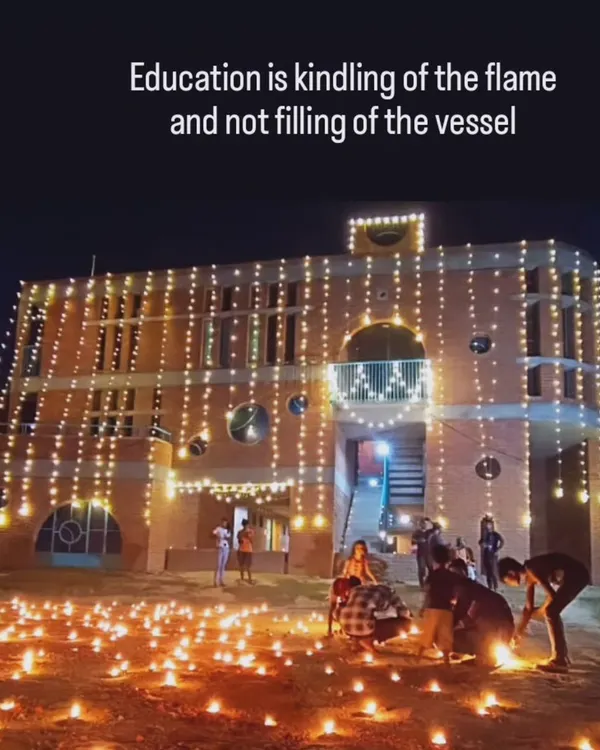 This is the Ashadeep Vidyashram in rural Varanasi, illuminated by the community it serves. For me, this image captures the essence of my belief that education is not about filling a vessel but kindling a flame, and architecture can be the hearth that holds it.