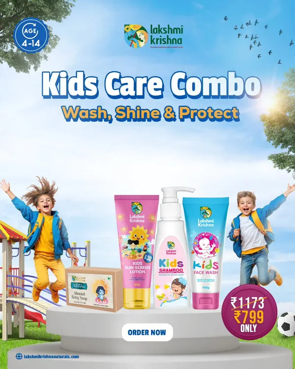 I put together this Kids Care Combo to provide a complete, safe, and natural routine for children aged 4 to 14. It includes our gentle face wash, mild shampoo, protective sunscreen, and nourishing Baby Almond Soap, covering everything your child needs for healthy skin and hair.