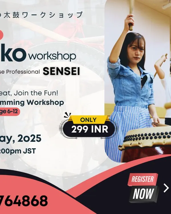 We were excited to offer this unique online Taiko drumming workshop for kids, led by a professional sensei from Japan. This event allowed children to feel the power and rhythm of a different culture from anywhere in the world.