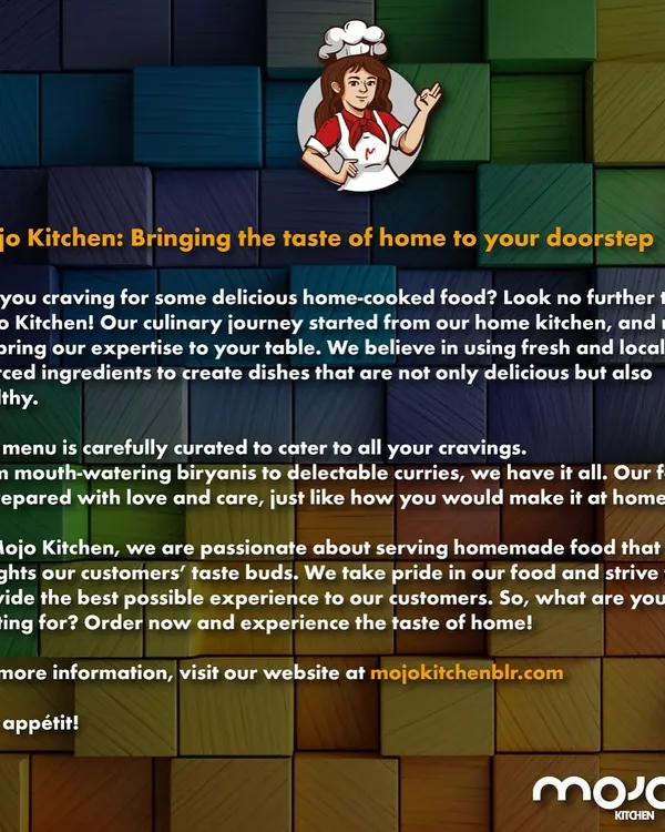 A little bit about my philosophy. I started Mojo Kitchen to share my love for delicious, healthy, and home-cooked food made with fresh, locally sourced ingredients.