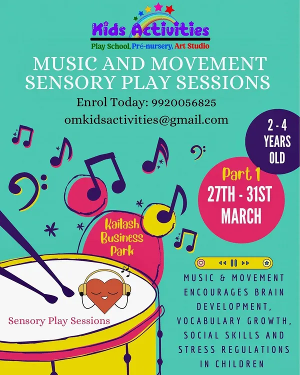 I am excited to announce our Music and Movement Sensory Play Sessions for children aged 2 to 4. These activities are fantastic for encouraging brain development, vocabulary growth, and social skills, all through the joy of music.