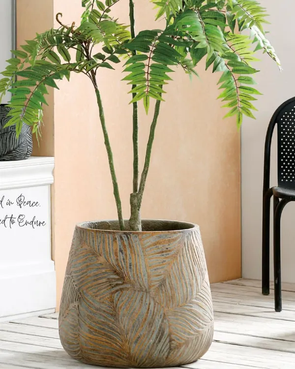 This planter from my Timeless Leaves Series is crafted from Glass Reinforced Cement (GRC), which is lighter than traditional cement and built to last. The hand-textured leaf pattern brings a sense of enduring calm to any space.
