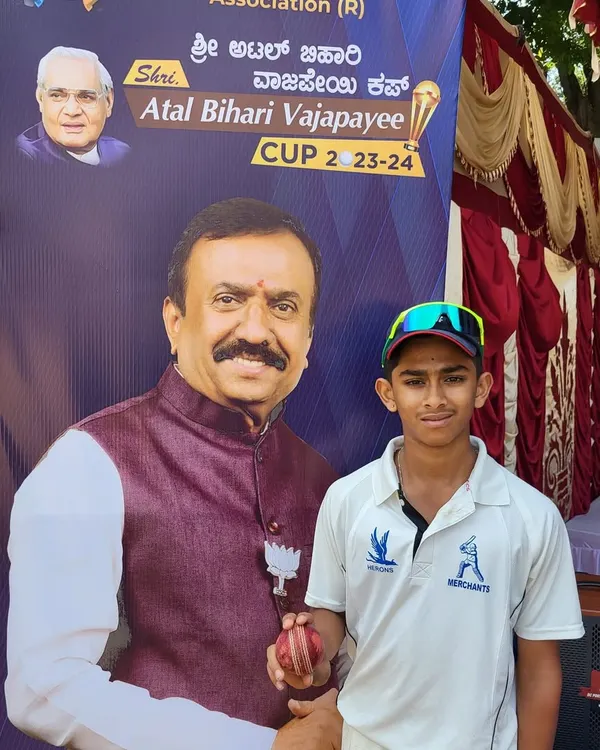 A stunning performance. Pratyush G Shetty after his brilliant 6-wicket haul helped us to a 9-wicket victory in the Atal Bihari Vajpayee Cup.