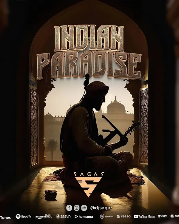 The artwork for my first original track, "Indian Paradise." This piece defines my core sound, mixing deep Indian instrumental textures with house and techno rhythms. It’s a perfect example of the Indo-house genre I love to produce.