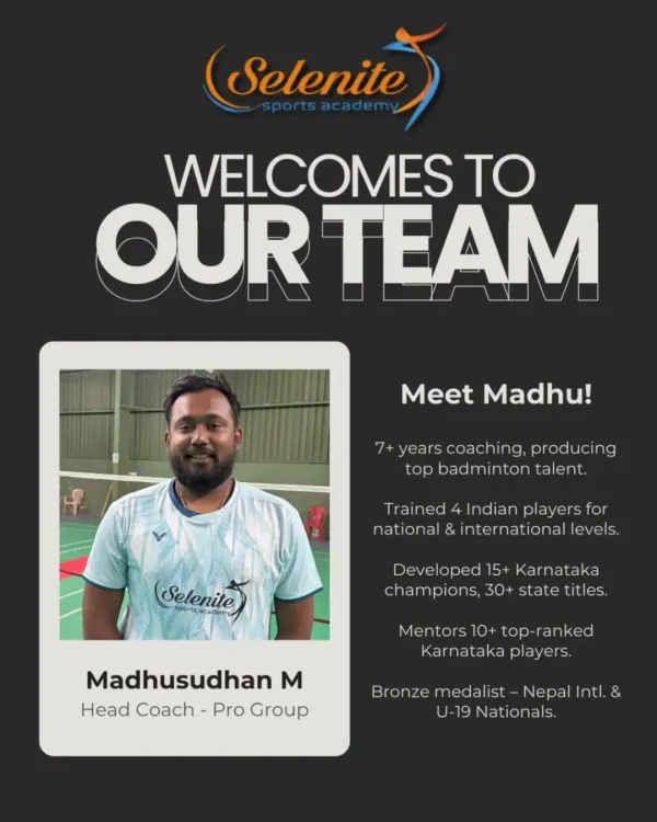 I'm excited to welcome Coach Madhusudhan M to the team. With 7+ years of experience and a history of producing state and national champions, he now leads our Pro Group.