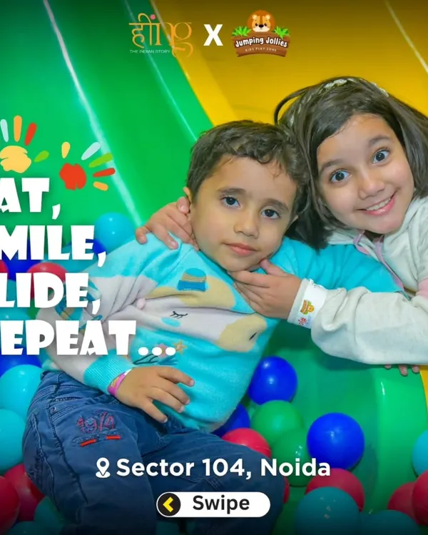 This is what I do best: Eat, Smile, Slide, Repeat. This picture captures the pure energy and joy of our indoor play zone, where kids can be kids. It's the perfect combination of active fun and happy moments.