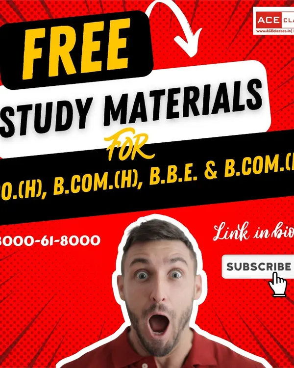 Get free study materials for ECO (H), B.COM (H), B.B.E. & B.COM (P). Just follow the link in our bio and subscribe for access.