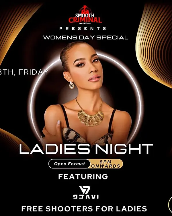 Celebrating International Women's Day with a special Ladies Night at Smooth Criminal Club, complete with free shooters for all the ladies.